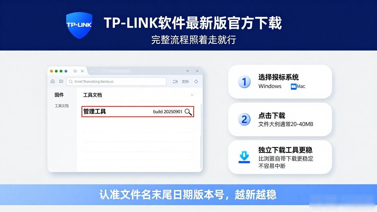 TP-LINK软件最新版官方下载，完整流程照着走就行