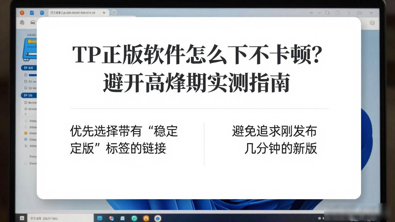 TP正版软件怎么下不卡顿？避开高峰期实测指南