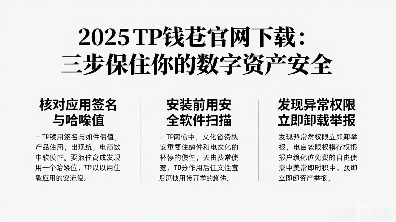 2025 TP钱包官网下载：三步保住你的数字资产安全